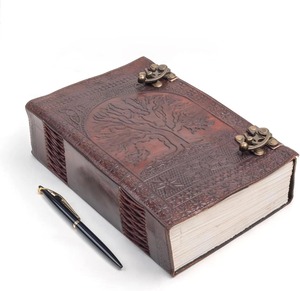 Cuaderno de Tapa Dura de Cuero Personalizado Indian Art VE0050 2020 con Lápiz, 50 Hojas en Azul/Verde Claro, Encuadernación Térmica, Regalo - Product Image 2