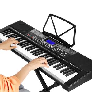 Tastiera Elettronica Portatile a 61 Tasti con Illuminazione, Pianoforte Digitale con Microfono e Cuffie, Ricaricabile, in Plastica, per Uso Educativo - Product Image 4