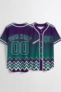 Maillot de baseball personnalisé à manches courtes, uni, avec dégradé vert, nom et numéro personnalisés, uniforme d'équipe entièrement boutonné - Product Image 4