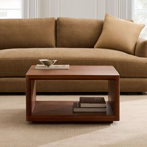 Mesa de Centro Naurea de Diseño Rústico Tradicional, Madera Ecológica, Altura Ajustable, para Sala de Estar, Muebles para el Hogar - Product Image 1