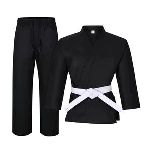 Uniforme d'arts martiaux noir, Gi traditionnel d'entraînement en coton, tenue de karaté noire pour adultes, pour les cours. - Product Image 6
