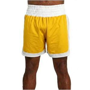 Quick Dry Breathable MMA Compression Shorts Front Logo Men's Boxing Gray White Elastic Waist 220g Kickboxing Fight Shorts - Product Image 4