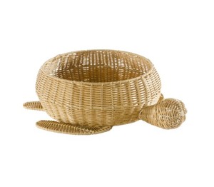 Handwoven Natural Rattan Turtle Shaped <b>Storage</b> <b>Basket</b> Natural <b>Wicker</b> Toy <b>Basket</b> & Decorative Home Organizer Made in Vietnam - Product Image 1