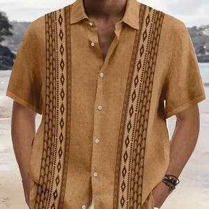 Nouvelle arrivée estivale Chemise de plage hawaïenne à fleurs pour homme Chemise décontractée à manches courtes en twill à séchage rapide - Product Image 1