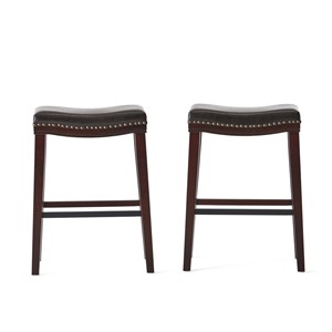Premium Rubberwood <b>Bar</b> <b>Stool</b> with <b>Leather</b> Seat - Wholesale Contemporary Design - Product Image 4
