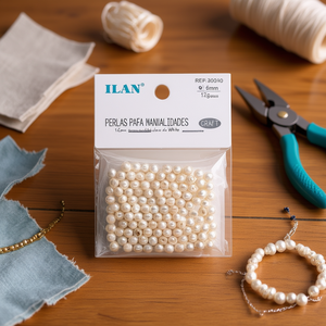 Perline Artigianali 6mm Bianche Per Lavori Manuali 12g - Product Image 2