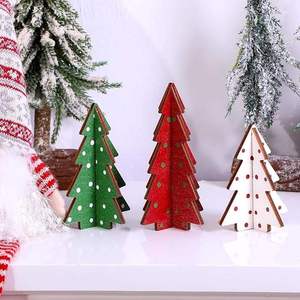 Premium High Quality Handmade Wooden Modern Personalized 3-Piece Ball Ornaments Set Wholesale Holiday Home Decor Festive - Product Image 4