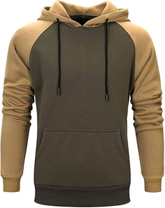 <b>Top</b> Selling Hoodies for Men Pullover <b>Raglan</b> Long Sleeves Color Block Fleece Drawstring Casual Designer Hoody <b>Tops</b> with Pockets - Product Image 1