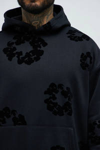 Sudadera con capucha extragrande personalizada con tela gruesa y parches de toalla con bordado premium para marcas de moda - Product Image 4