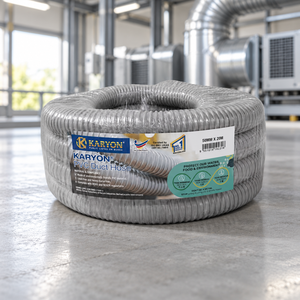 KARYON Flexible Gray PVC Duct <b>Hose</b> Helix Reinforced Air Ventilation Dust Collection Exhaust Transfer <b>Pipe</b> for Workshop Factory - Product Image 1