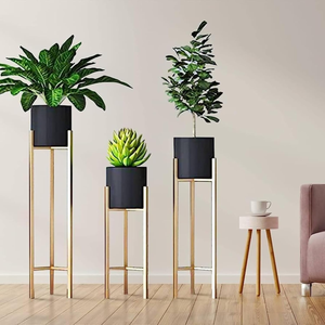 Decorative Modern Polished Iron Planter Stand Durable Lightweight Portable Rust Resistant <b>Plant</b> Display for Home Hotel Indoor - Product Image 4