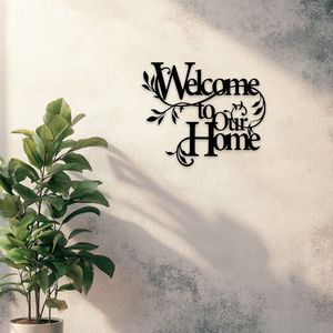 CIFbuy Decorazione Murale Floreale in Ferro 'Welcome Home' Stile Accogliente per Ingresso e Arredamento Casa per Hotel - Ritiro Disponibile - Product Image 6