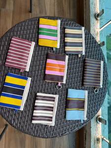 Nylon Recycled Eco-Friendly <b>Reusable</b> Zipper Handled High Quality Cosmetic Toiletry Pouches Custom Striped Multicolor Extra Large - Product Image 3