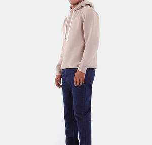 เสื้อฮู้ดดี้โอเวอร์ไซส์แฟชั่นสตรีทแวร์ผู้ชายสีดำผ้าฝ้ายผสมสแปนเด็กซ์ออร์แกนิคแบบมีกระเป๋าสำหรับฤดูหนาวแบบยูนิเซ็กซ์สีพื้น - Product Image 4