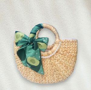 Sac fourre-tout en rotin naturel pour femmes en forme de lune jacinthe d'eau paille sac de plage d'été fait à la main poignée tissée pour l'automne/hiver - Product Image 2