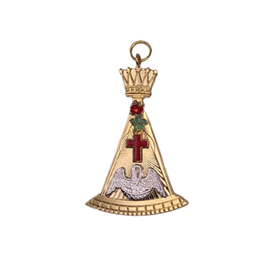 Conjunto de Mandil Masónico de Rito Escocés de 18 Grados Rose Croix con Collar de Cuero Ecológico Personalizado y Cadena de Joyas para el Pecho - Product Image 2