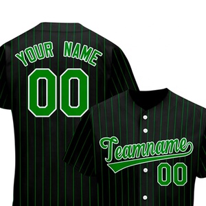 Camiseta de béisbol personalizada, camiseta personalizada de moda, camiseta de béisbol al por mayor, bordado personalizado de alta calidad, Color negro y verde - Product Image 5