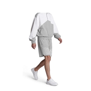 Custom OEM Oversized <b>Summer</b> Tracksuit Set <b>Men</b> Streetwear Two Piece Color Block Polyester Front Logo Windbreaker <b>Jacket</b> Shorts - Product Image 3