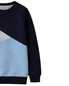 Sweat-shirt en molleton personnalisé pour femme, coloris bleu marine, gris clair et bleu ciel, col rond, en mélange de coton, décontracté, pour l'hiver - Product Image 4