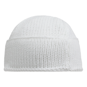 Unisex Solid <b>White</b> <b>Acrylic</b> Beanie Hat Flat Knitted Winter Warm Casual Outdoor Adult 58-60CM Head Circumference - Product Image 1