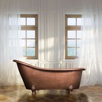 Baignoire en cuivre antique, faite à la main, de luxe, autoportante, pour bain à remous, design traditionnel pour spa intérieur