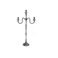 Candelabro de Metal Geométrico Dorado de Lujo con Pantalla de Cristal Resistente al Calor, Elegante Decoración para Mesa de Comedor o Bodas