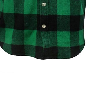 Chemises en flanelle pour hommes personnalisées, boutons en corne, imprimé à carreaux, manches longues, respirantes, logo brodé, style safari, 100% coton - Product Image 1