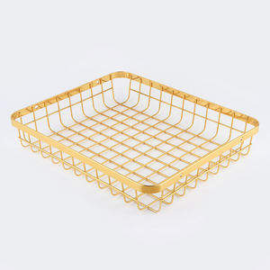 Azora Industries M-488 Home Multi-Purpose Eco-Friendly Iron <b>Wire</b> Organizer <b>Basket</b> Handle Modern Rectangle Design Food <b>Storage</b> - Product Image 4