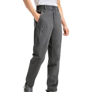 Pantalon cargo d'hiver gris à jambe droite avec fermeture éclair pour homme, léger, imperméable, respirant, coupe-vent, technique, pour la randonnée en plein air - Product Image 2
