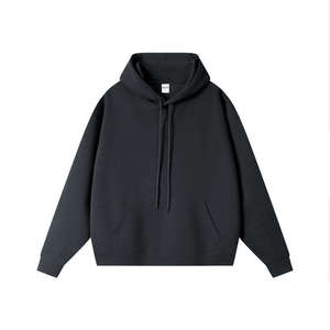 Sweat-shirt à capuche unisexe vert foncé, personnalisé avec logo, de haute qualité, surdimensionné, en molleton de coton épais, pour homme - Product Image 5
