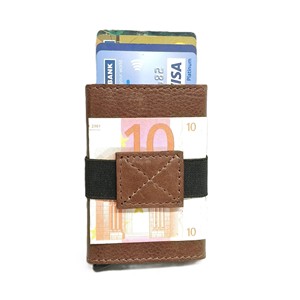 Hunter Leather Metal Aluminum Push Button Popup Credit <b>Card</b> <b>Holder</b> <b>Wallets</b> Cash Bills RFID Personal Name Engraving Laser Design - Product Image 1