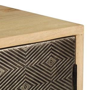 Buffet en bois naturellement teinté avec motifs multicolores - Product Image 6