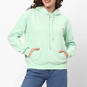 Precios al por Mayor, Sudadera con Capucha para Mujer Más Vendida, 100% Algodón Transpirable, Estilo Pullover Teñido Liso - Product Image 5