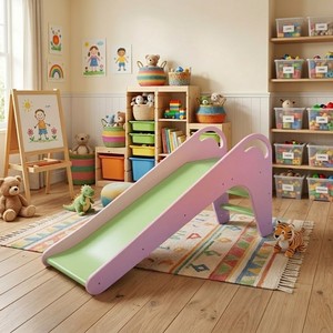 Juego de toboganes de madera multifuncionales para interiores para niños, disponible en varios colores e ideal para proyectos de parques infantiles al por mayor. - Product Image 4