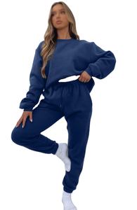 Conjunto Deportivo Casual de Dos Piezas para Mujer, Sudadera con Capucha y Pantalones con Bolsillos, 100% Algodón, Otoño, Logotipo Personalizado - Product Image 3