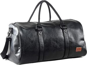 Bolsa de Viaje de Fin de Semana Unisex de Cuero, 20.5 Pulgadas, Gran Capacidad, Cierre de Cremallera, Asa Suave, para Gimnasio y Viajes - Product Image 2