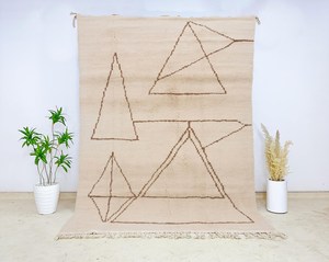 Tapis marocain en laine noué à la main de luxe, taille personnalisable pour salon, hôtels et restaurants, style noué - Product Image 5