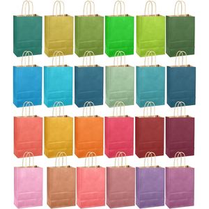 24 Sacchetti Regalo in Carta Multicolore con Manici 21x15x8 cm, Confezione Grande per Bomboniere Arcobaleno - Product Image 3