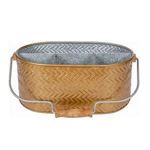 Panier de rangement pour ustensiles de cuisine en métal, design admirable, galvanisé or, robuste, non pliable, 5 niveaux, pour couverts - Product Image 1