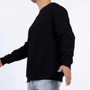 Sweat-shirt personnalisé pour homme, noir pur, à manches longues, en coton épais, avec rayures, hauts et sweats à capuche - Product Image 5