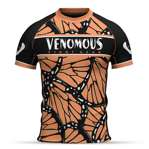 Camiseta de Compresión VENOMOUS Monarch Butterfly, Transpirable, de Secado Rápido, Personalizada para MMA y BJJ, Manga Larga, para Entrenamiento - Product Image 2