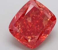 Cojín de Diamantes Rojos Premium de 20.21 Quilates, Corte Fantasía, Color Vívido, Claridad VVS2, Gema Natural, Joyería Fina de Alta Gama