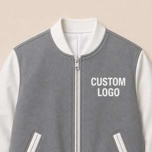 Chaqueta Varsity de Invierno Personalizada de Alta Calidad, Transpirable y Resistente al Viento, para Hombre, con Mangas de Cuero, Estilo Urbano, Bordado Personalizado - Product Image 2