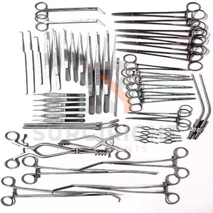 Juego de 52 Instrumentos de Cirugía Cardíaca y Vascular de Acero Inoxidable Reutilizables para Toracotomía, Cirugía General y Mayor, para Hospital, por Blush - Product Image 5