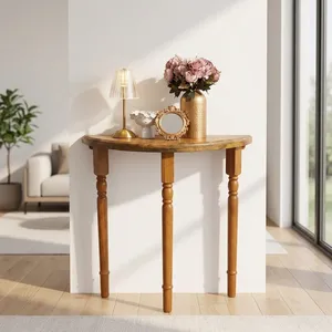 Mesa Consola Media Luna con Almacenamiento |   Mesa de Entrada de Madera para Sala de Estar, Pasillo, Mesa Auxiliar para Sofá, Decoración del Hogar - Product Image 5