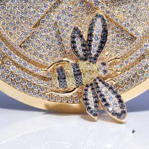 NUOYA - Colgante de Plata con Nombre y Número Personalizados, Estilo Hip Hop, con Diamantes CZ, Diseño de Disco Redondo Grande, Totalmente Brillante - Product Image 3