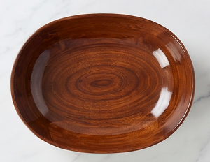 Handcrafted Oval Wooden Serving <b>Bowl</b> Modern Brown Wood Decorative Tray For Home Office Desk And Home Use - Product Image 2