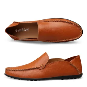 Chaussures décontractées en cuir véritable pour hommes, confortables, de marque de luxe, classiques, respirantes, mocassins pour hommes, grandes tailles - Product Image 3