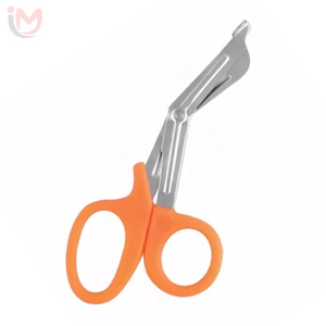 Ciseaux médicaux en plastique à poignée orange, manuels, pour trousse de premiers secours, instrument chirurgical de classe I, OEM - Product Image 1