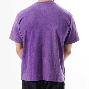 ออกแบบโลโก้ของคุณเองบนเสื้อยืดผู้ชายทรงหลวมผ้าฝ้าย 100% ล้างสีแบบแอซิด ระบายอากาศได้ดี เป็นมิตรกับสิ่งแวดล้อม แขนสั้น สวมใส่สบาย - Product Image 2